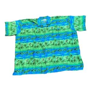 Tropical Green and Blue Men's Shirt